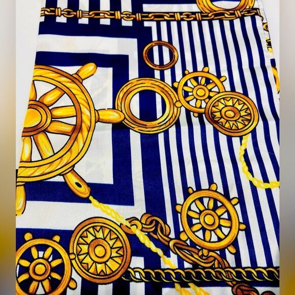 Oriflame Sweden Elegant Scarf Marine Print 75”/7” NWOT - Picture 5 of 8